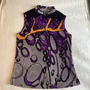 Jamie Sadock women’s medium sleeveless golf shirt zippered pleaded